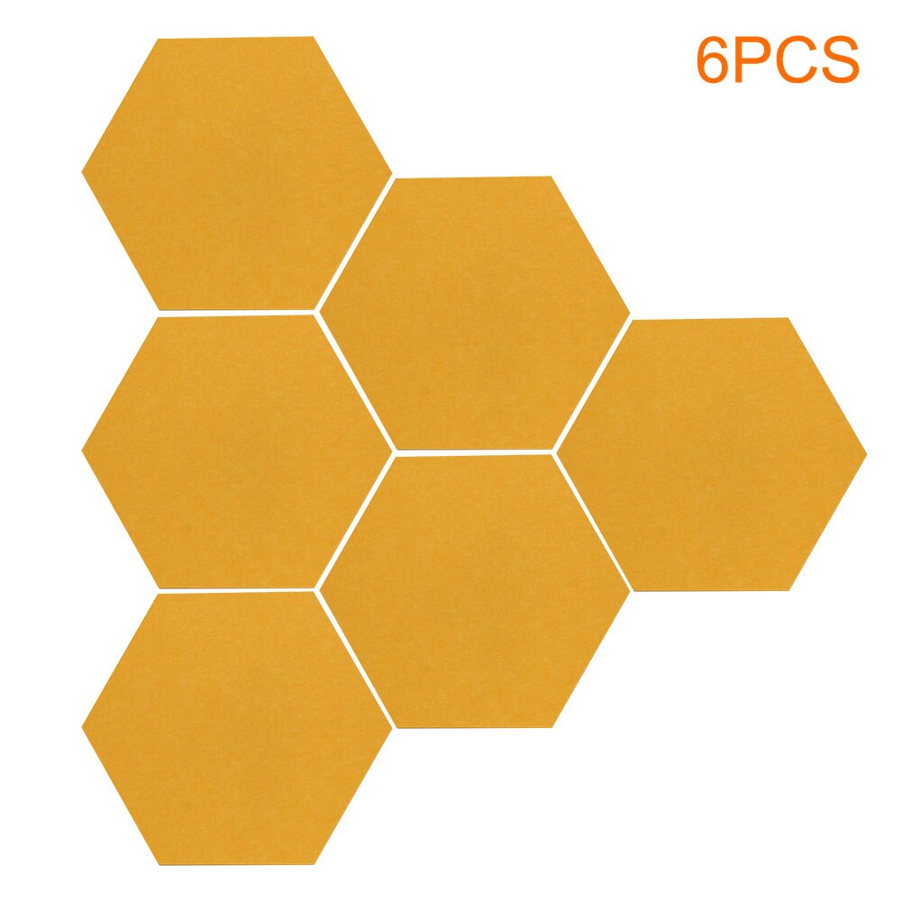 6 stk børnehaveklistermærker moderne husindretningsnotater display stue multifunktionsmeddelelse selvklæbende sekskant korkplade: Orange
