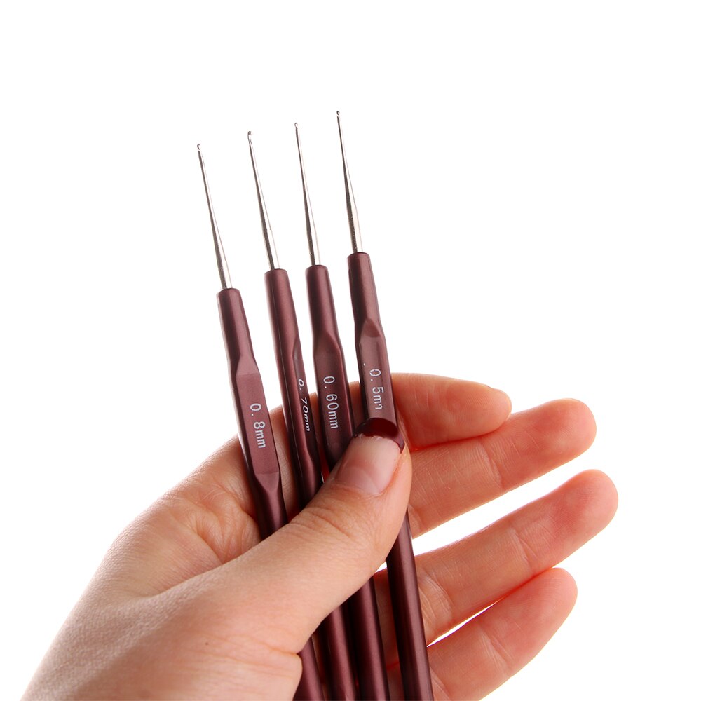 Lot De 6 Crochets à Dreadlocks Avec Poignées Plastique - Aiguilles Professionnelles Pour Extensions Et Tresses - 4