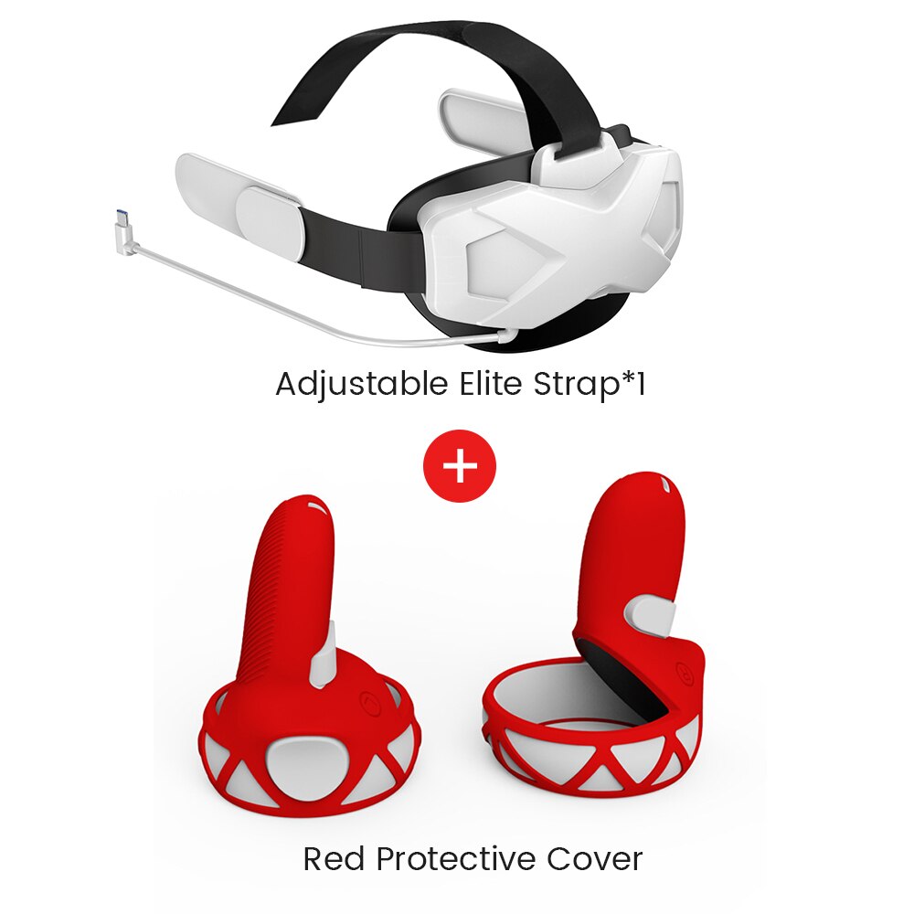 Oculus Quest 2 Verstelbare Hoofdband Verbeterde Ondersteuning Comfort Touch Ingebouwde Batterij Head Strap Voor Quest 2 vr Accessoires: Combo 4