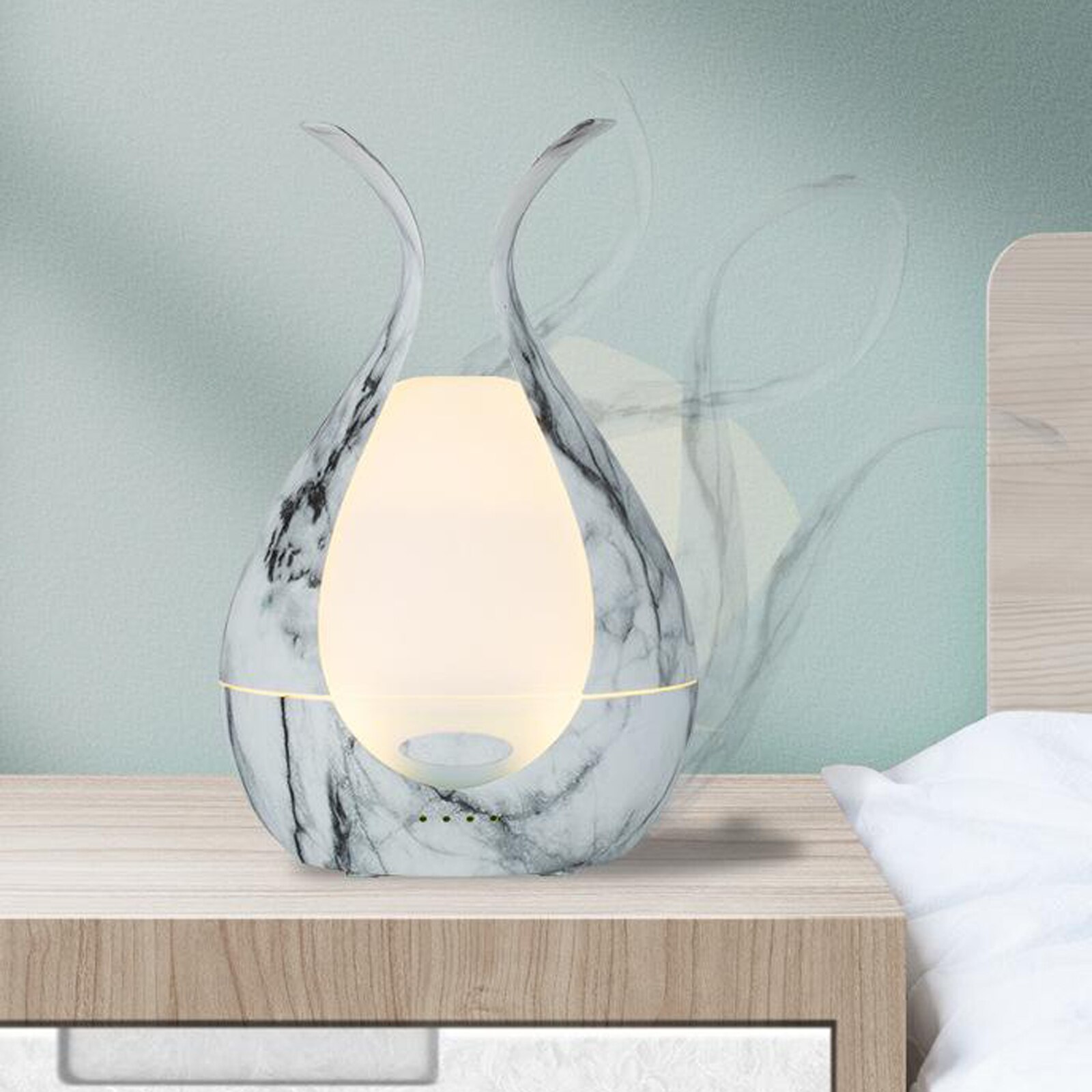 200Mlaroma Essentiële Olie Diffuser Aromatherapie Air Mist Luchtbevochtiger Led Licht: Marble Wood