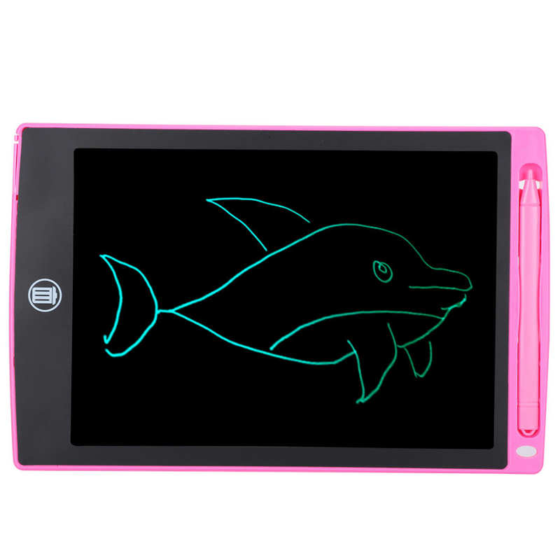 8.5 Inch Drawing Pad LCD Writing Tablet Board Colorful Electric LCD Drawing Pad for Children Drawing Pad: Pink