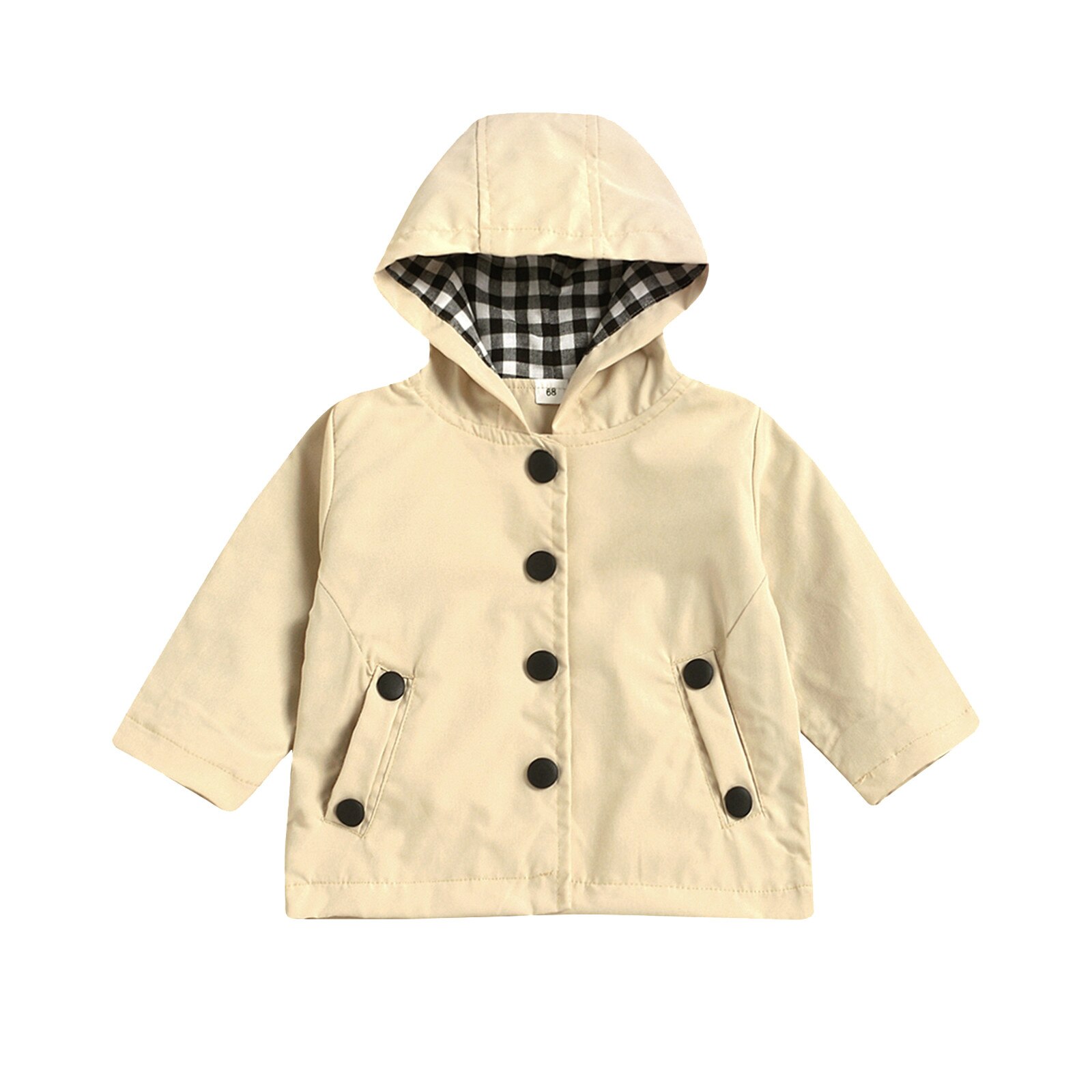 Sudadera con capucha de manga larga para bebés y niños, prendas de vestir para otoño, con botones, rompevientos, a prueba de viento, # p4: 12 meses