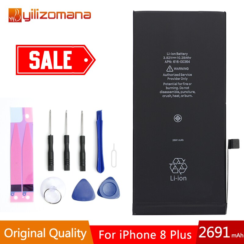 YILOZOMANA Original Capacity Phone Battery For iPhone X 7 / 7 Plus 8 / 8 Plus Replacement Batteries Free Tools Retail Package