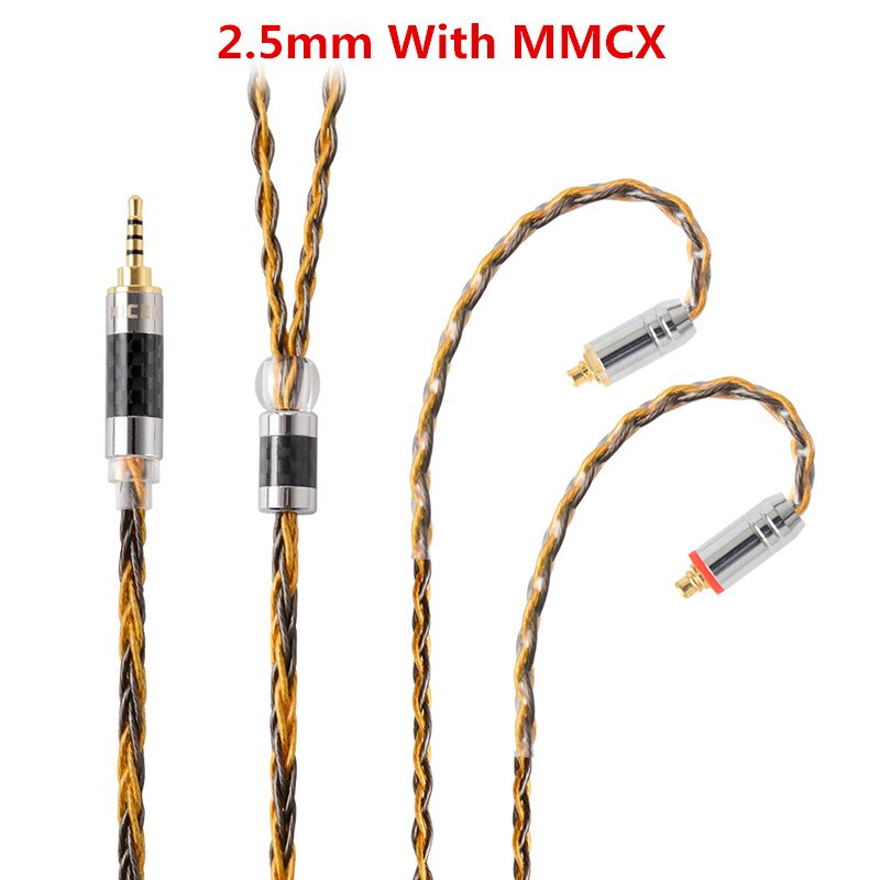 Nicehck  c8-1 8 core verzilverde 2.5/3.5/4.4mm gebalanceerde kabel  to 0.75 0.78 2 pin/mmcx connector hifi upgrade kabel voor  db3 tfz: 2.5 met mmcx