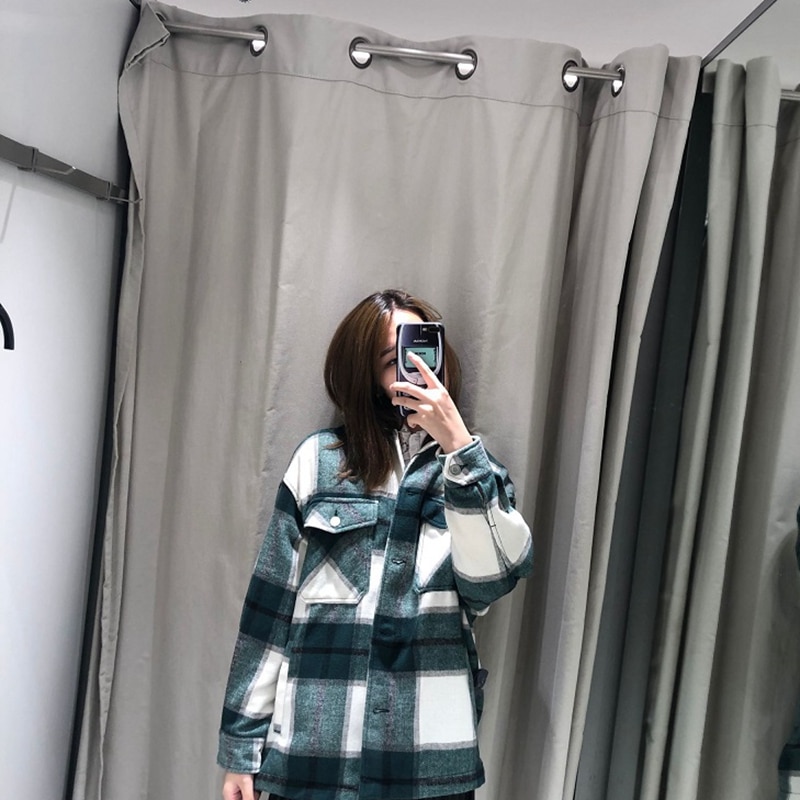 Abrigos y chaquetas de invierno chaqueta a cuadros para mujer Chaquetas coreanas para señoras chaquetas de invierno de gran tamaño para mujer otoño
