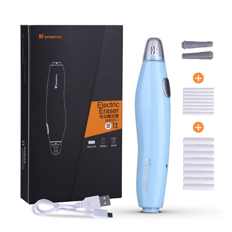 TENWIN Electric Eraser Charging Highlight Sketch Rubber Drawing Eraser Pupils Children Learning Stationery