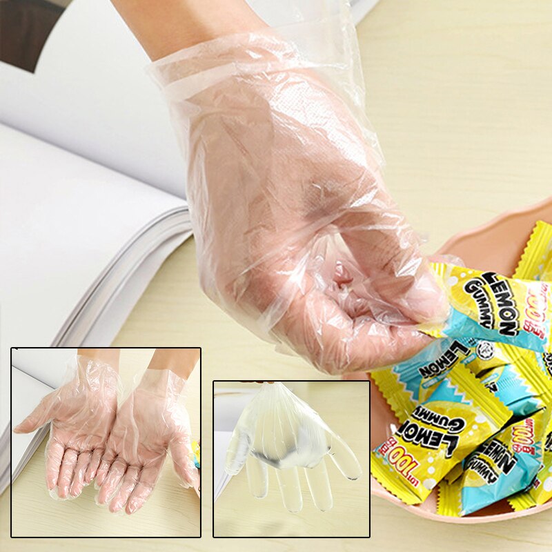 100/50 Pcs Wegwerp Handschoenen Voedsel Plastic Handschoenen Voor Restaurant Keuken Accessoires Koken Milieuvriendelijke Fruit Groente Handschoenen