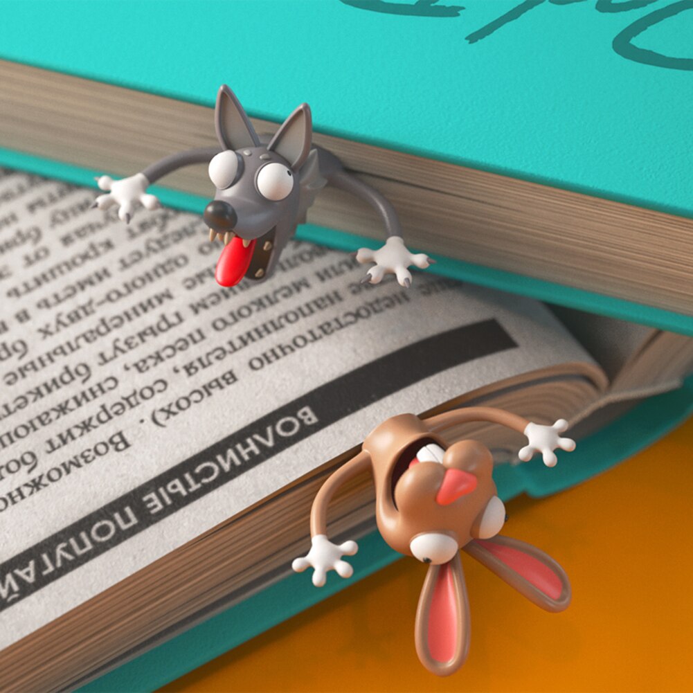 Bookmark/Penholder 3D Animal Human Shaped Cartoon Book Marks Office School Stationery Supplies For Kids Year