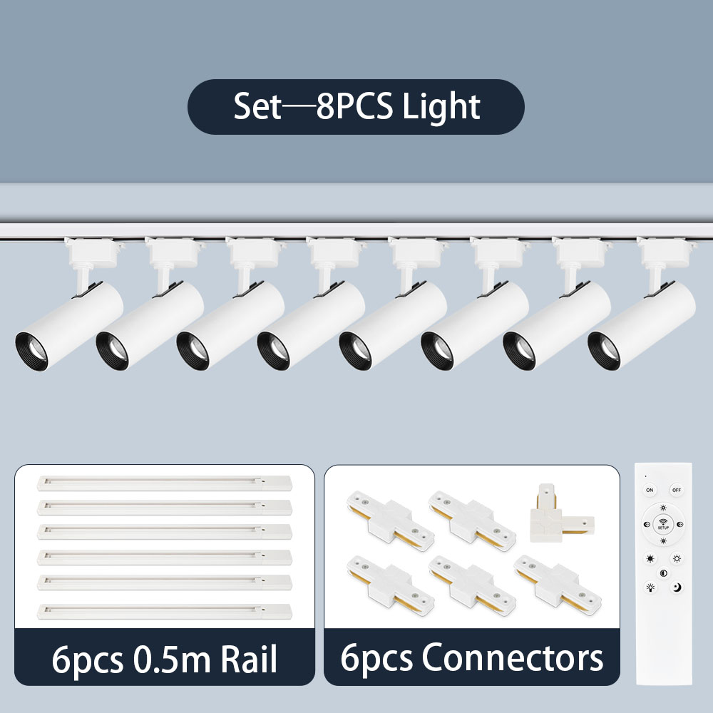 Plafoniera a binario a LED dimmerabile 110V 220V 3 colori Faretto con telecomando Lampada a LED lineare Apparecchio di illuminazione da cucina