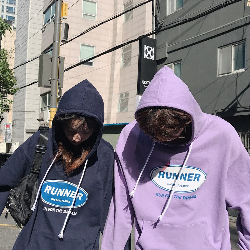 Outdoor Spring Autumn hip hop loose pullover teenagers joggers street hoodies men boys letter printed coat