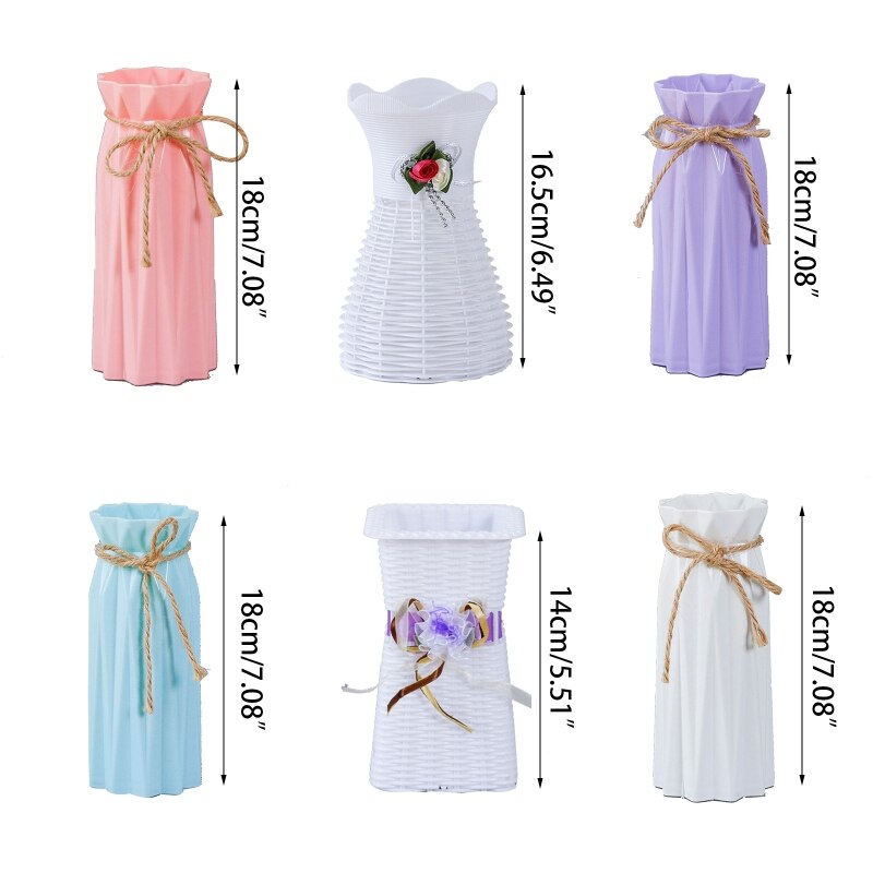 20RC Plastic Vase Simple Simulation Floral Shaped Flower Vases Organizer for Wedding Romantic Dinner Decoration Arrangement