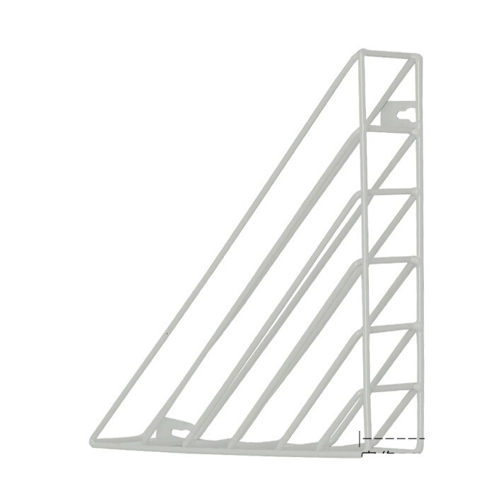 Fil arrangør trekant jern væghængende bogreol bogreol magasin avisholder kunst desktop arrangør rack 2- pakke: Hvid