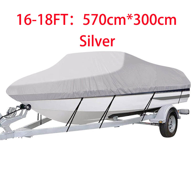 Yacht Boat Cover 11- 22FT Barco Boat Cover Anti-UV Waterproof Heavy Duty 190T Marine Trailerable Canvas Boat Accessories: GRAY