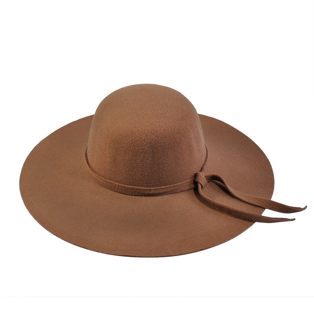 ¡Novedad! Sombrero Pillbox YIFEI, bombín Fedora sombrero de fieltro de ala ancha para mujer, gorra con lazo flexible para el sol, sombrero grande para mujer, 10 colores para exteriores: camel