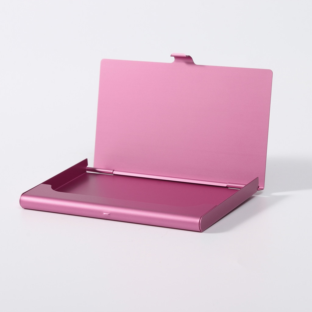 Porte-cartes de crédit , boîte métallique, étui pour cartes de visite, en acier inoxydable: Hot Pink