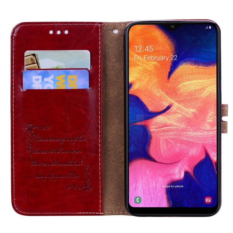 Luxury Leather Flip Case For Samsung Galaxy A10 Case Soft Silicone Wallet Stand Flip Phone Case For Funda Samsung A10 Case Coque