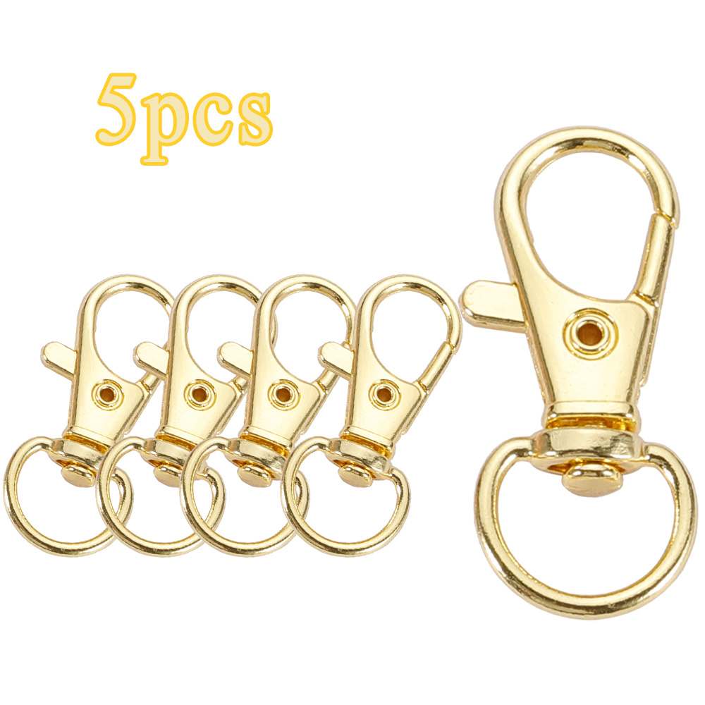 1/5/10/20pcs Goud Verzilverd Karabijn Haken Split Sleutelhanger Swivel Connector Karabijnhaak voor Sieraden Bevindingen Maken DIY: Rood
