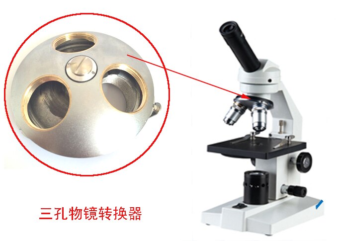 3 holes objective converter for Biological Microscope Revolving Nosepiece 3-hole Microscope Objective Lens Adapter Holder