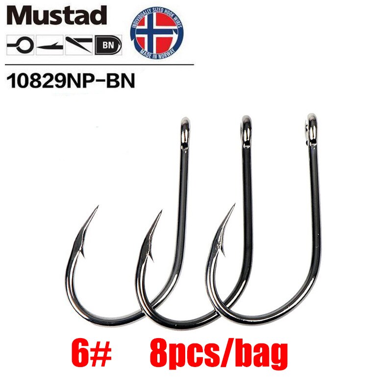Mustad norge ursprung fiskekrok havsfiske jigg krok jigg beten krokig mun krok ,10829np- bn: 6