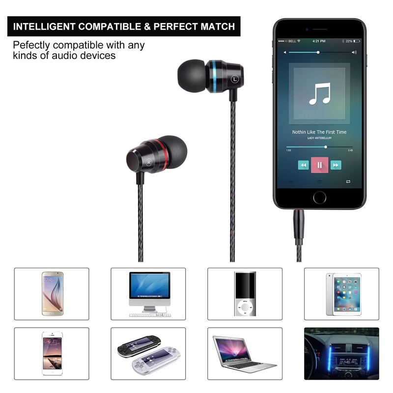 Duszake in-ear telefoon oordopjes koptelefoon met microfoon voor xiaomi telefoon oordopjes koptelefoon bedrade oordopjes voor telefoon sport