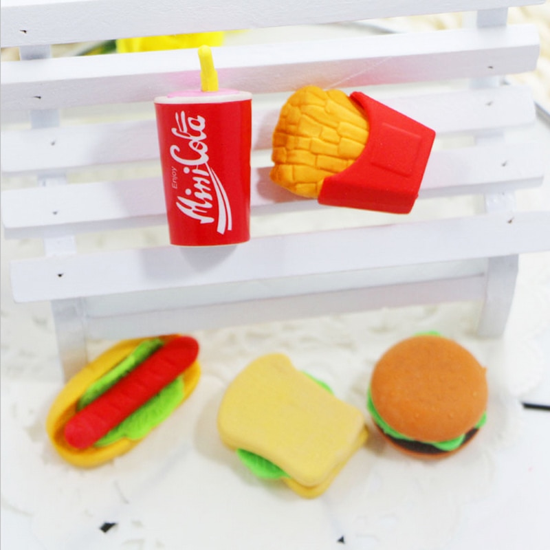 1 x matmodeller suddgummi cola hamburg gummi suddgummi kawaii pappersvaror skolmaterial papelaria för barn