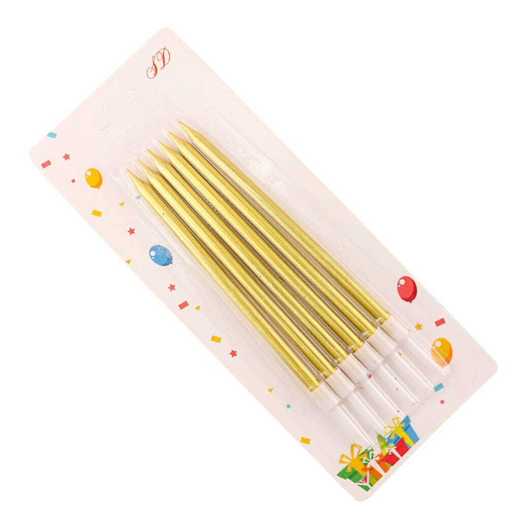 6 stücke Kasten Lange Bleistift Kuchen Kerze Sicher Flammen freundlicher Geburtstag Party Hochzeit Kuchen Kerze Favor Liefert Kuchen Dekorationen Hause dezember: A
