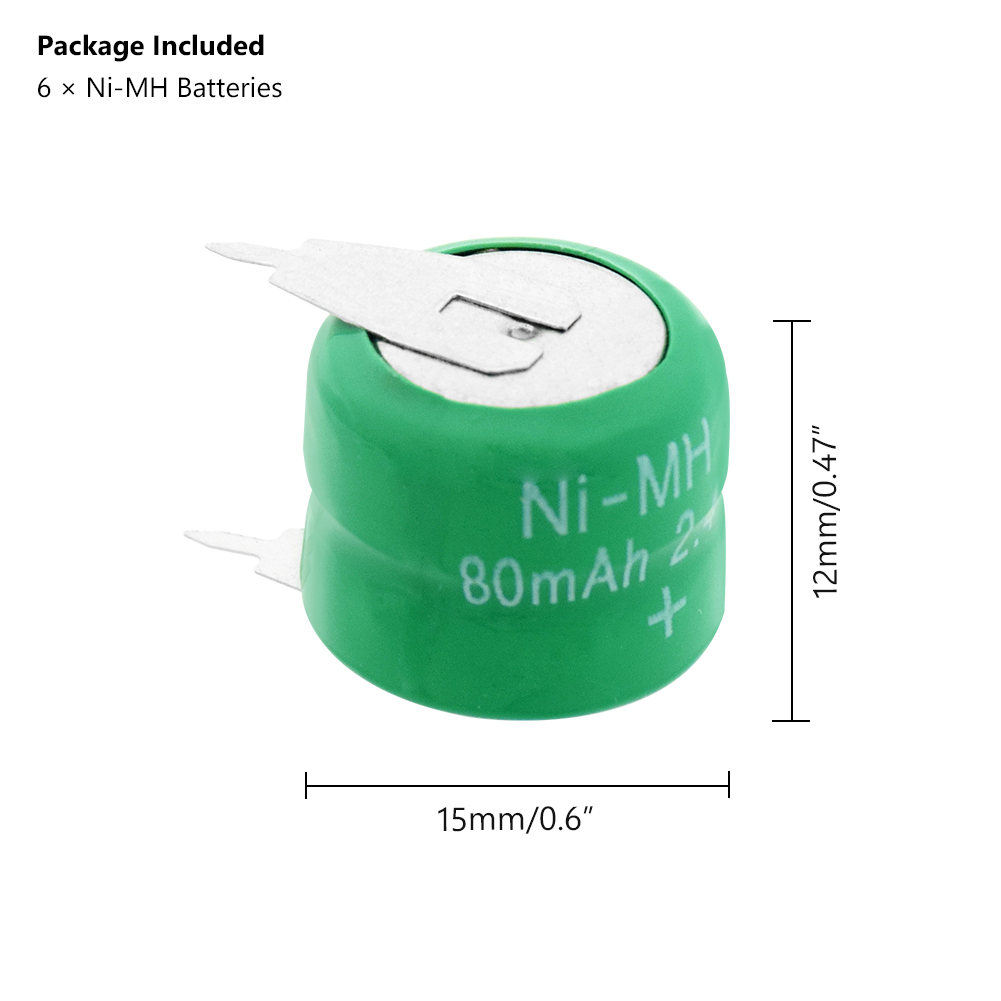 1/2/4/6/8/10Pcs 2,4 V 80H 80mAh Ni-Mh Nimh taste Batterie Pack Münze Zelle Ersatz Batterien Wiederaufladbare 80H Münze Batterien
