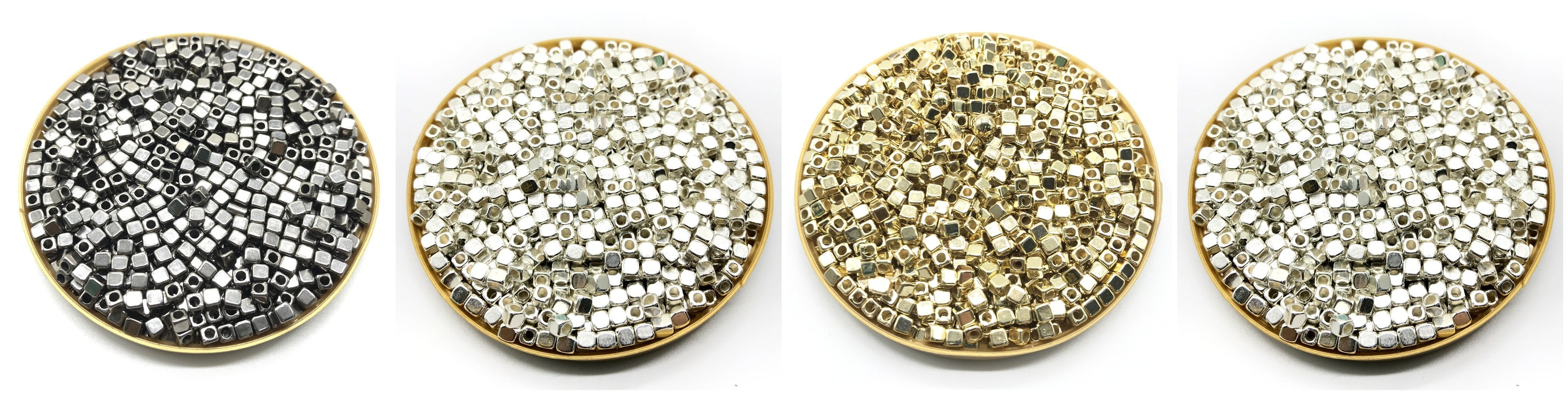 200Pcs 4mm Acryl Plated CCB Vierkante Zaad Ruimte Kralen voor Sieraden Maken DIY Armband Kettingen