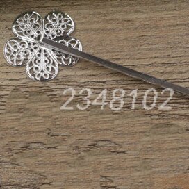 10pcs Vintage Flower Motif Hair Jewelry Charm Women Hairclip Hairpin Word Folder Hairclips Barrettes Retro Hair Wear Accessories: Rhodium