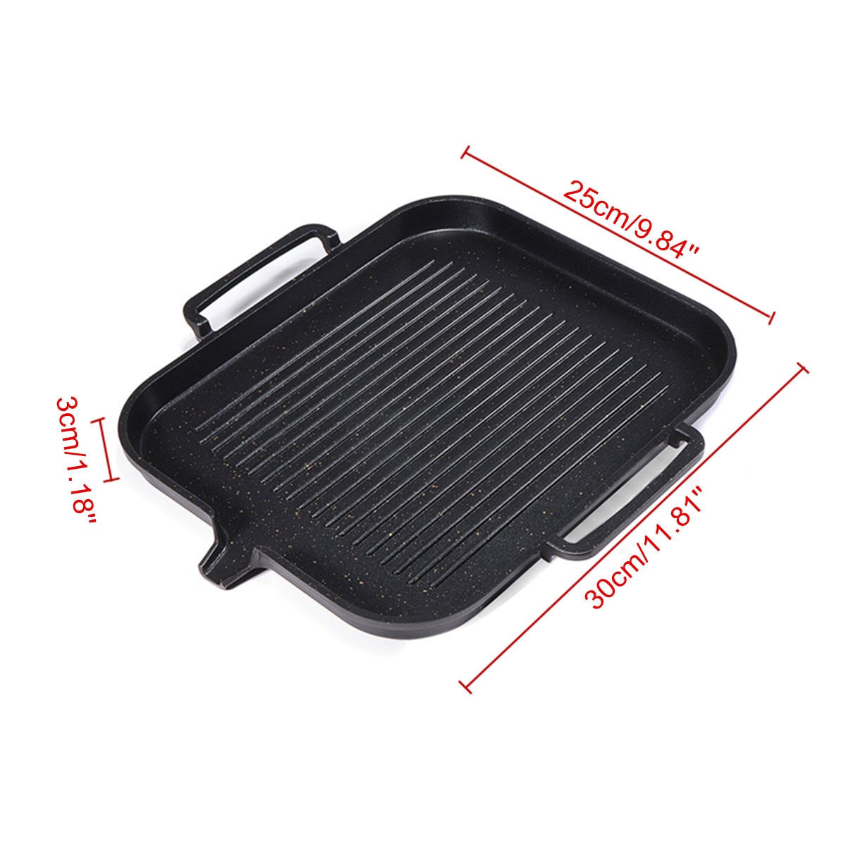 Bbq grill aluminium stek grill pan tallrik non stick beläggning köksredskap induktion kompatibel kök matlagning bbq pan 2-4 personer
