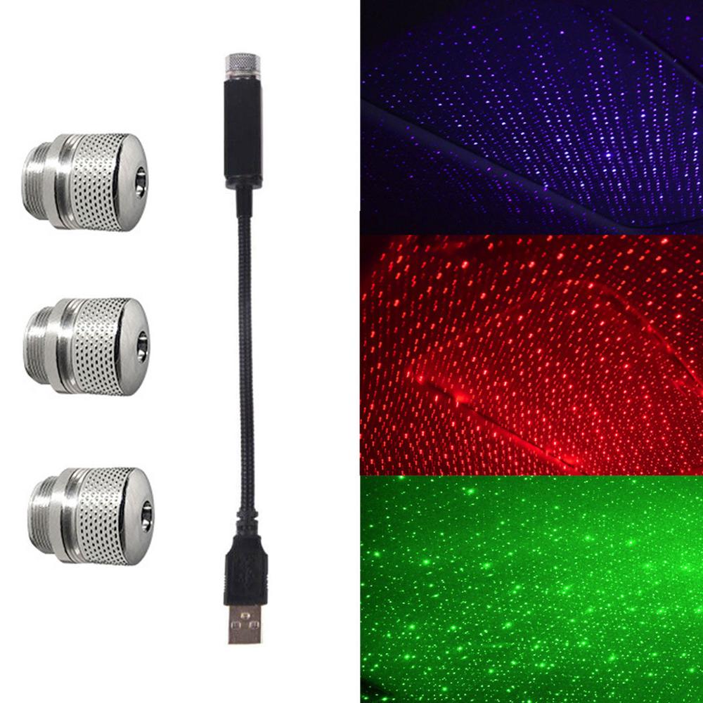 Mini LED COCHE techo estrella noche luz USB Lámpara decorativa proyector ambiente ajustable hogar techo Decoración Luz