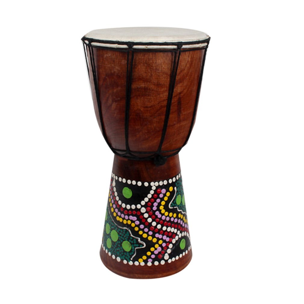 4/6 Inch Afrikaanse Djembe Percussie Hand Drum Mahonie Houten Jambe Doumbek Drummer Met Patroon Pure Geit Huid Oppervlak