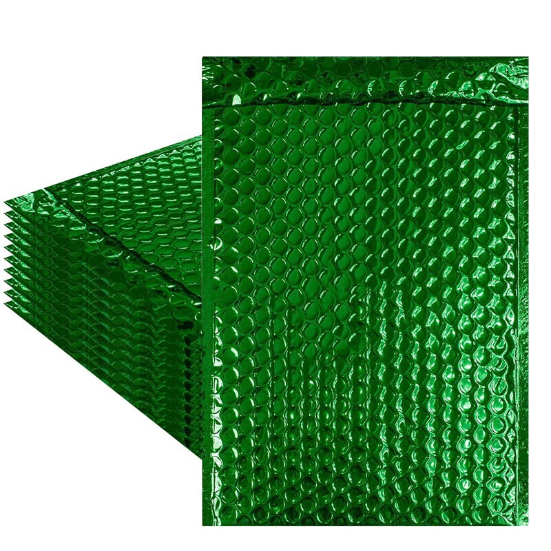 10pcs Green Poly Bubble Mailer Envelopes Bags Self Seal Padded Heavy-Duty Waterproof Sealing Packaging 18X23cm