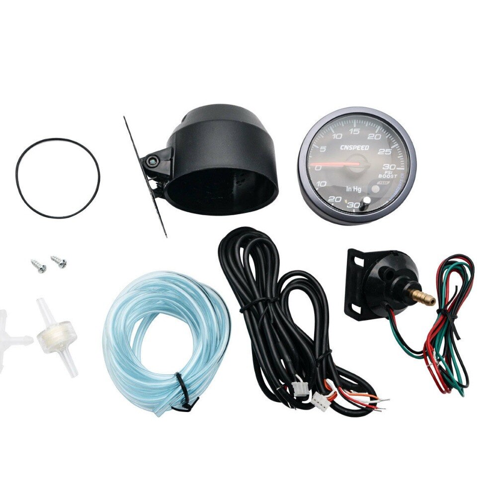 Universal 60mm LED Car Turbo Boost Pressure Gauge Meter Smoked PSI