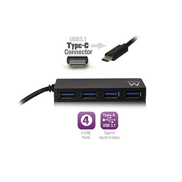 Usb Hub Ewent EW1135 4 X Usb 3.1 Plug En Play