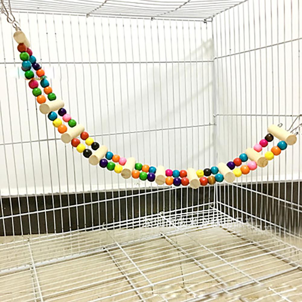 Juguetes de madera para hámster de invierno, mordedores cálidos y coloridos para roedores, escalera de madera, columpio y Hamaca, Material Natural y seguro, 3 uds.