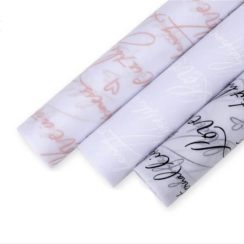 Marble / Letter Flower Wrapping Tissue Paper Material 30 sheets Shoes Packing Craft Paper DIY Bouquet Supplies 50*70cm