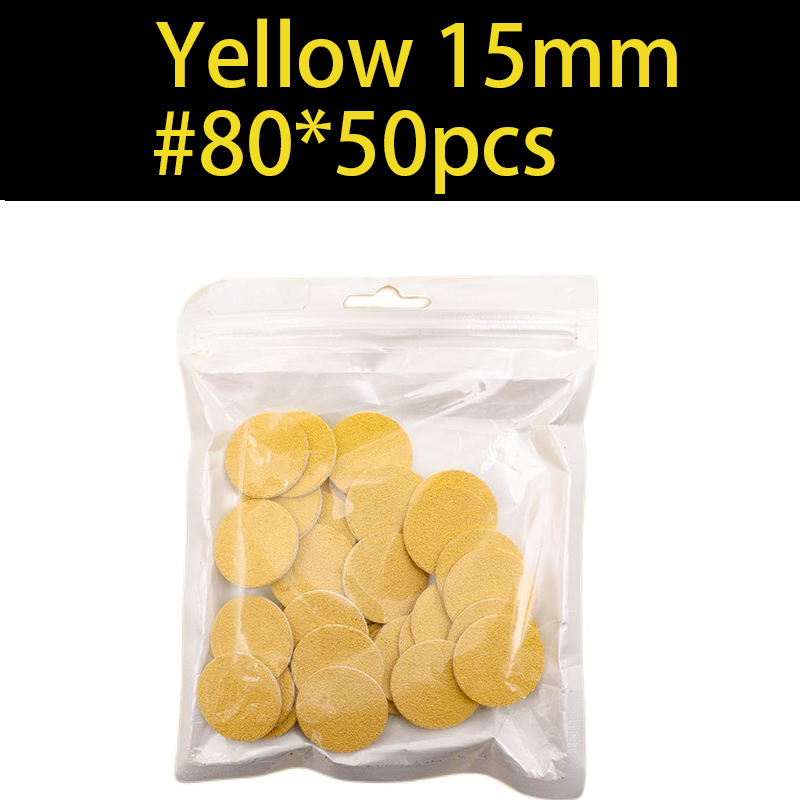 ~ Geel Schuurpapier 50/pcs Pedicure Voetverzorging Gereedschap 15mm 20mm 25mm 35mm nagel boor Schijf disc Salon Eelt Vervangbare: Light Grey