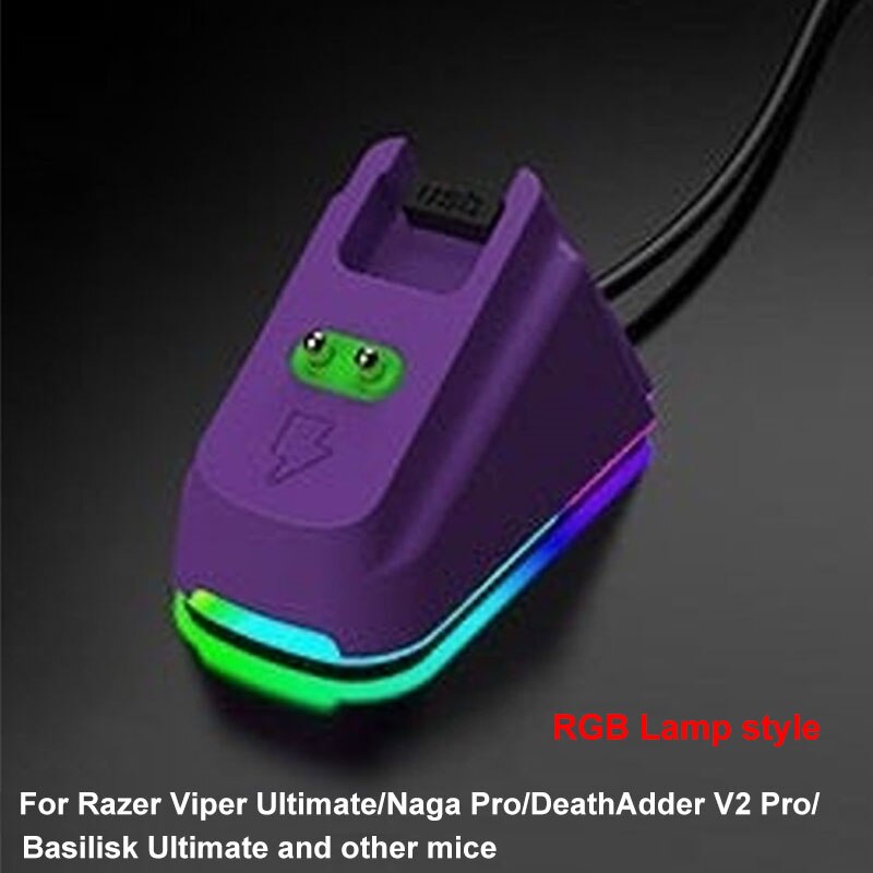 Logitech/Razer Universal Gaming Mouse Wireless Charger Viper/Viper/Baser G403/G502/G703/903/ GPW G pro x superlight Accessories: Razer RGB Purple