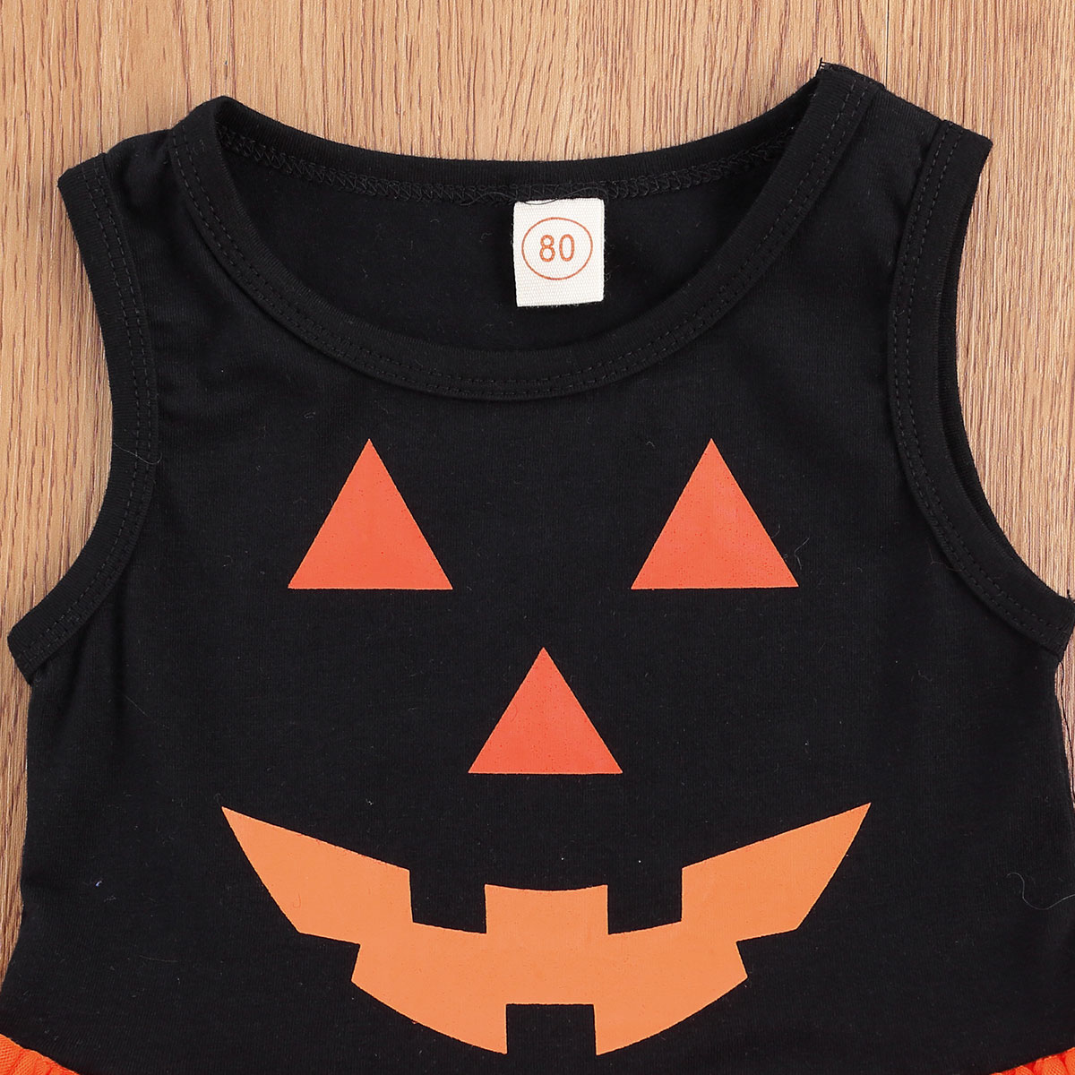 Spædbørn baby piger græskar kjole halloween festival tøj ærmeløs mesh tutu sundress til baby pige fest kostume 0-3y