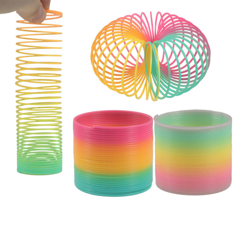 Regenboog Lente Speelgoed Coil Kleur Cirkel Games Vouwen Glow Hand Vaardigheid Vroege Educatief Speelgoed Voor Kinderen Magische Prestaties Props