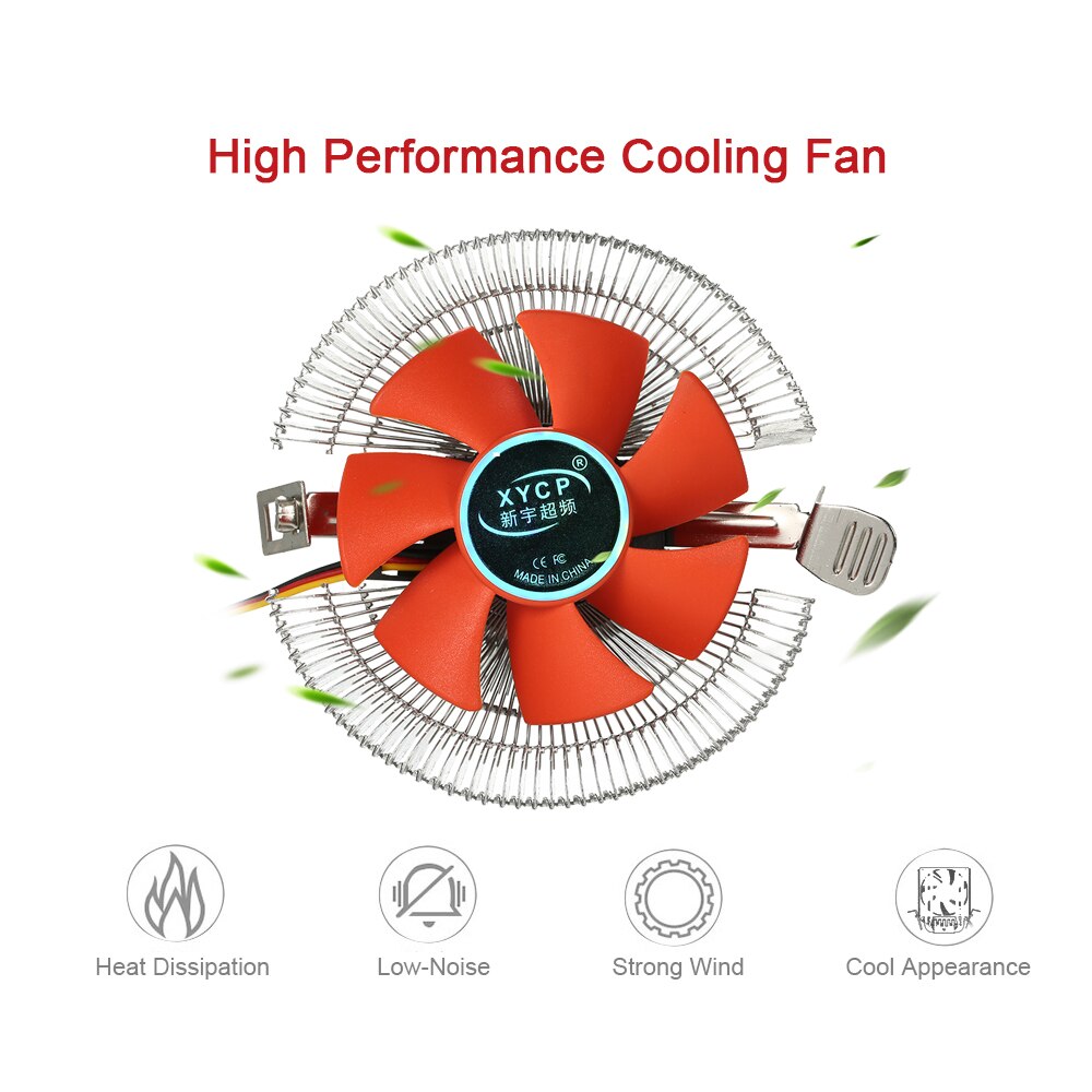 CPU Cooler Fan Heatsink Cooling Fan Air PC CPU Cooling Radiator 3 Pin for LGA775 1155 AM2 AM3 754