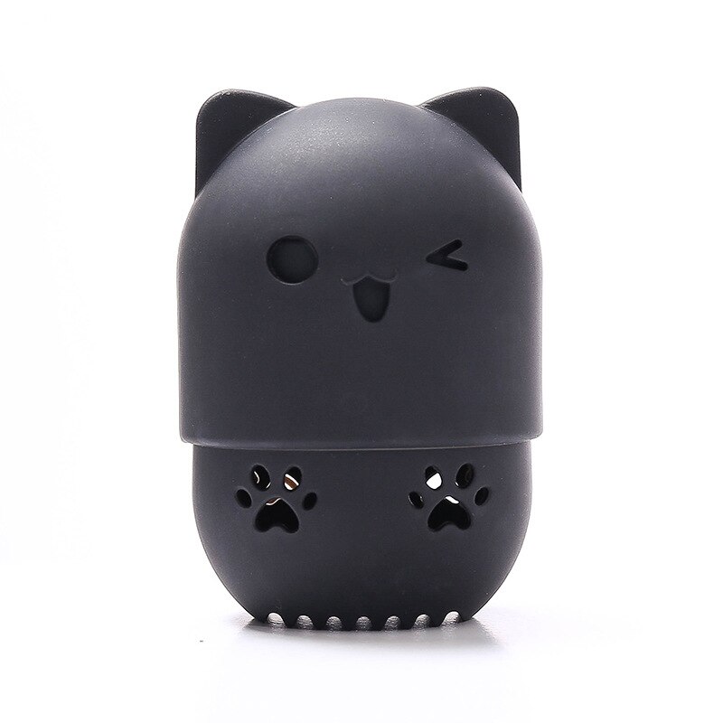 Nette Katze Puff fallen Tragbare Kosmetische Puff Halfter Stehen Klare Schwamm Puff Trocknung Lagerung Kasten Trave Gesicht Pulver kosmetische: 06