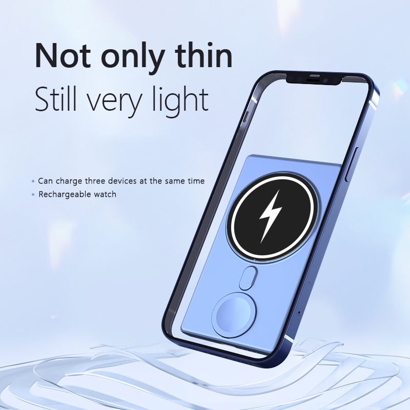 Qi 3 in 1 Fast Charging Magnetic Wireless Charger Power Bank For iPhone 13 12 Pro Max Mini/Apple Watch Chargers Powerbank
