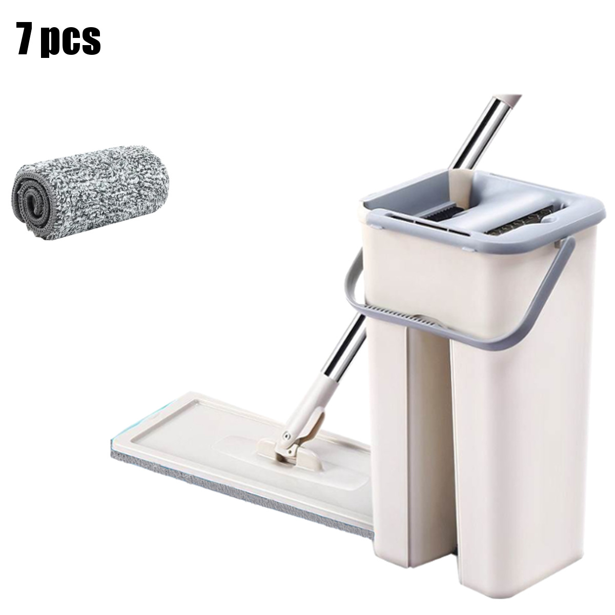 Spray Automatic Spin Mop Avoid Hand Washing Ultrafine Fiber Cleaning Cloth Home Kitchen Wooden Floor Lazy Fellow Mop: 7pcs