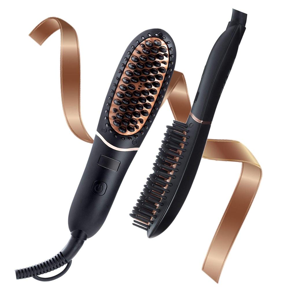 Kit barbe pour homme peigne à lisser brosse à barbe chauffante moustache homme peigne à raser femmes brosse à lisser les cheveux: LES USA