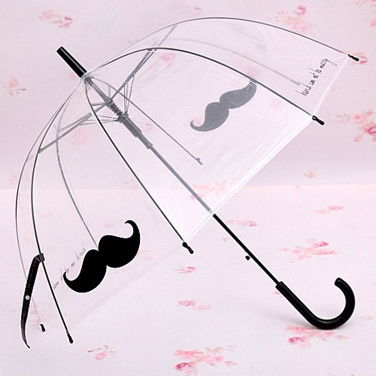 Parapluie transparent princesse Apollo, construction SUPER arc, parapluie semi-automatique crochet incurvé, tige droite