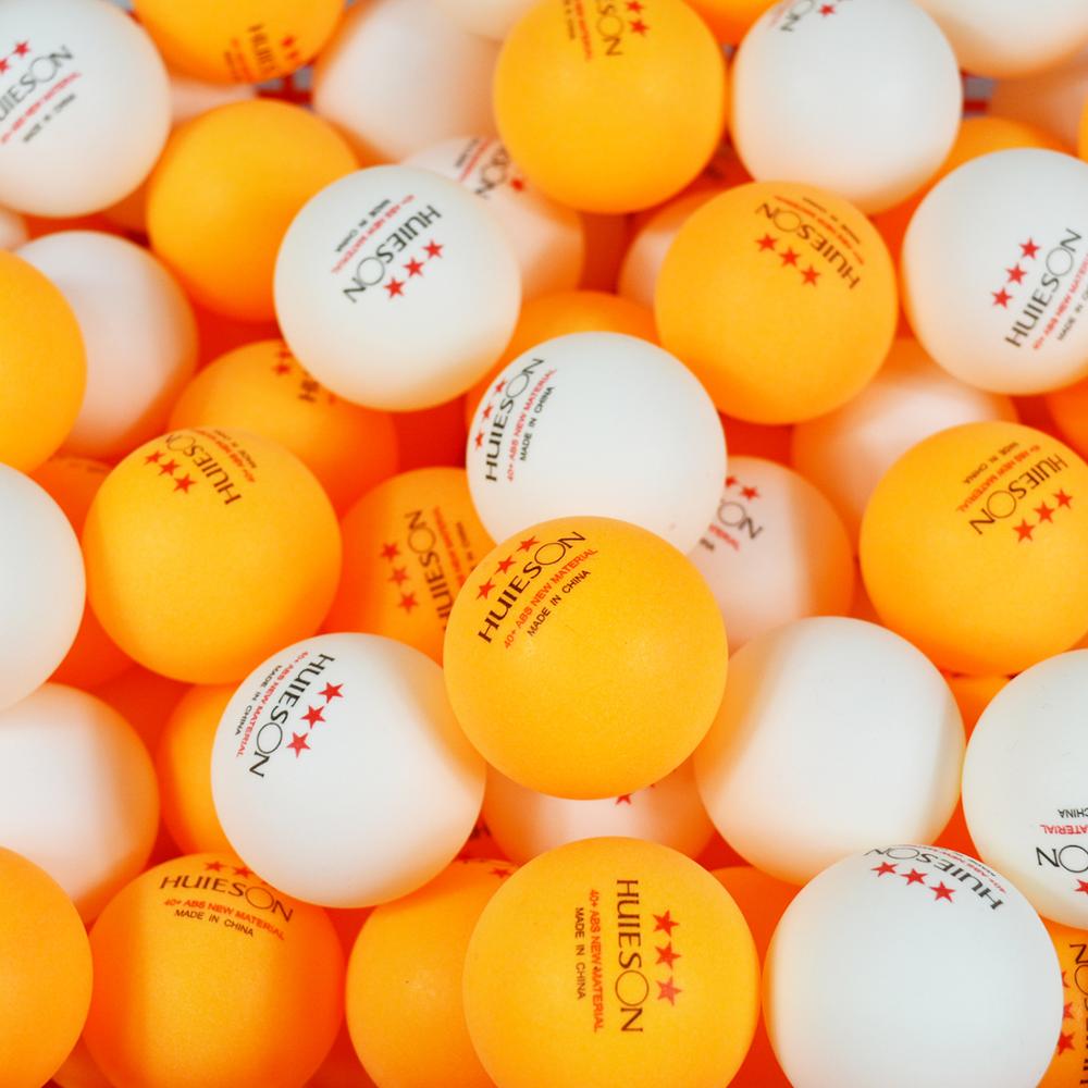 Huieson 10pcs Material Table Tennis Ball 40+mm Diameter 2.8g 3 Star ABS Plastic Ping Pong Balls for Table Tennis Training