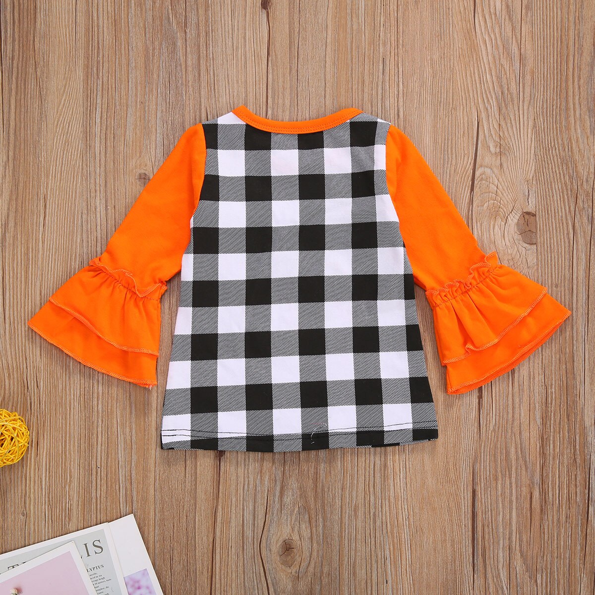 Infantile enfants bébé 1-6Y enfant en bas âge enfant filles vêtements de noël à manches longues Plaid t-shirts Halloween citrouille t-shirt Costumes de fête