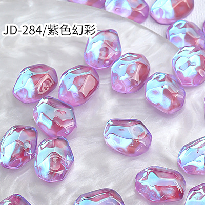 20 piezas brillo Aurora AB ondulación hielo cubo translúcido superficie irregular joya de cristal decoración de uñas diamantes de imitación dijes de manicura: Azul cielo